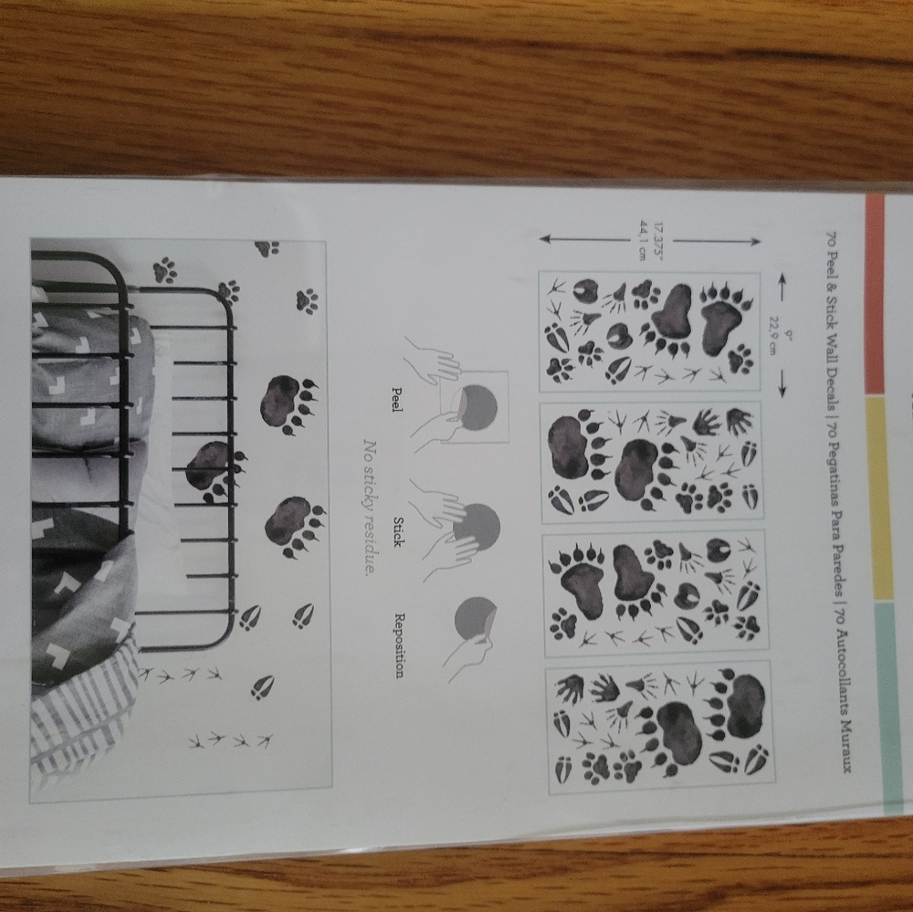 RoomMates woodland tracks wall decals, includes 70 decals
